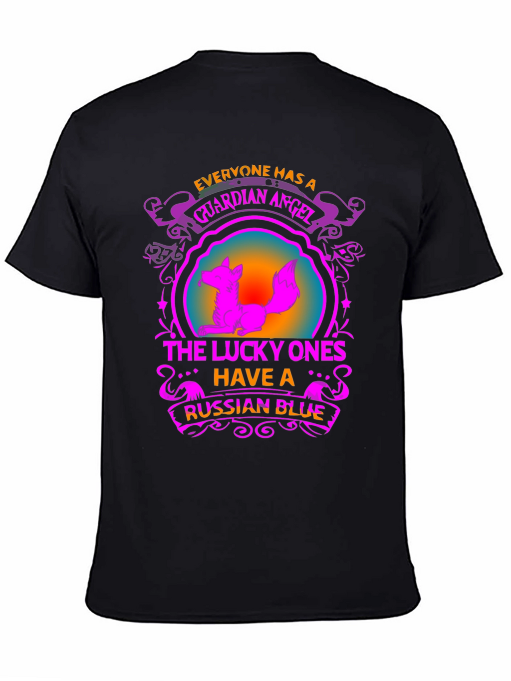 Guardian Angel Russian Blue Cat T-Shirt