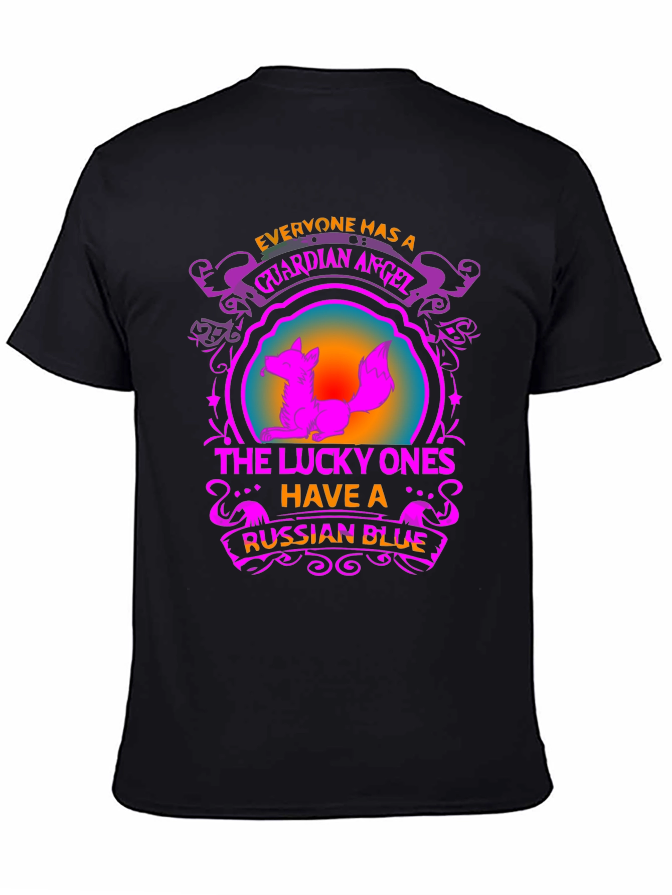 Guardian Angel Russian Blue Cat T-Shirt