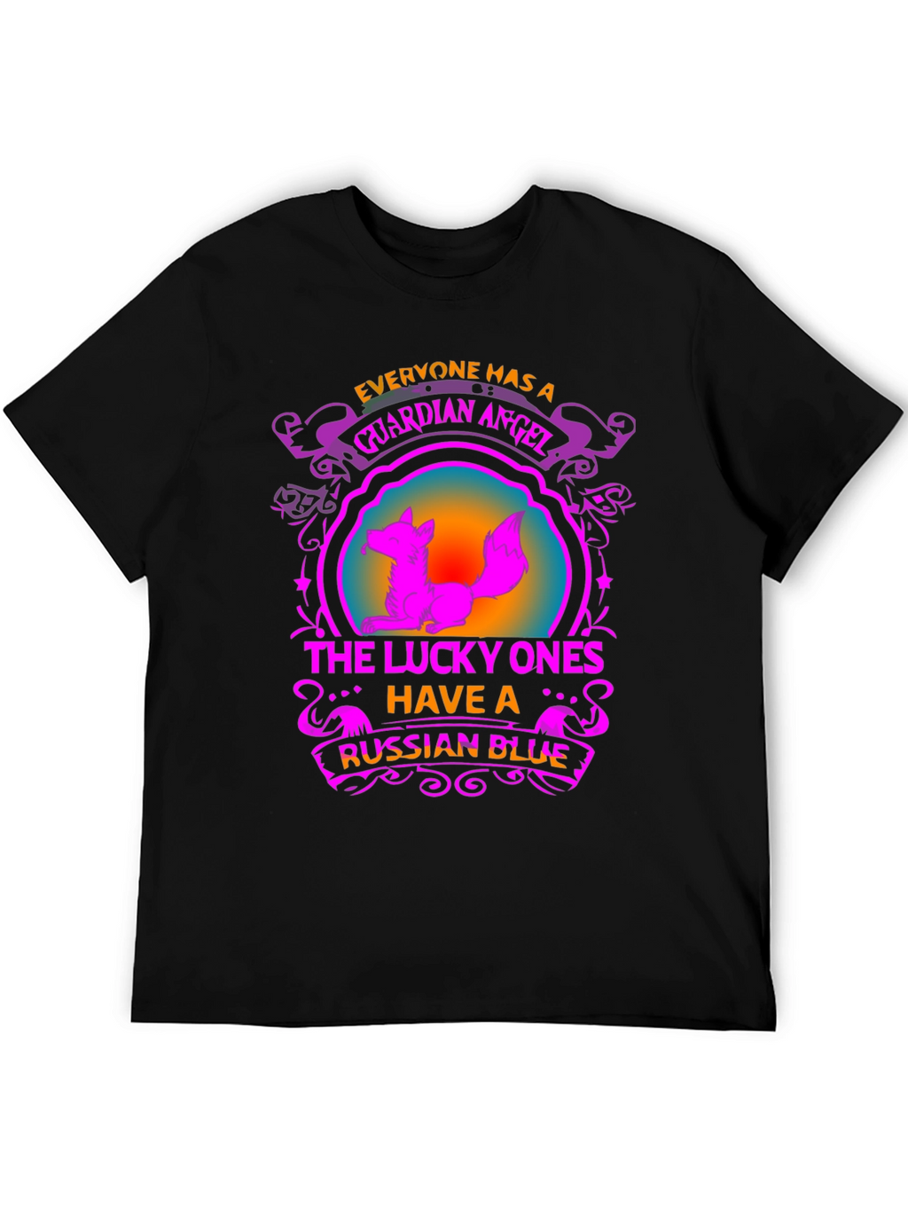 Guardian Angel Russian Blue Cat T-Shirt