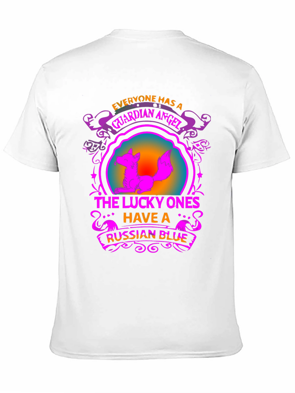 Guardian Angel Russian Blue Cat T-Shirt