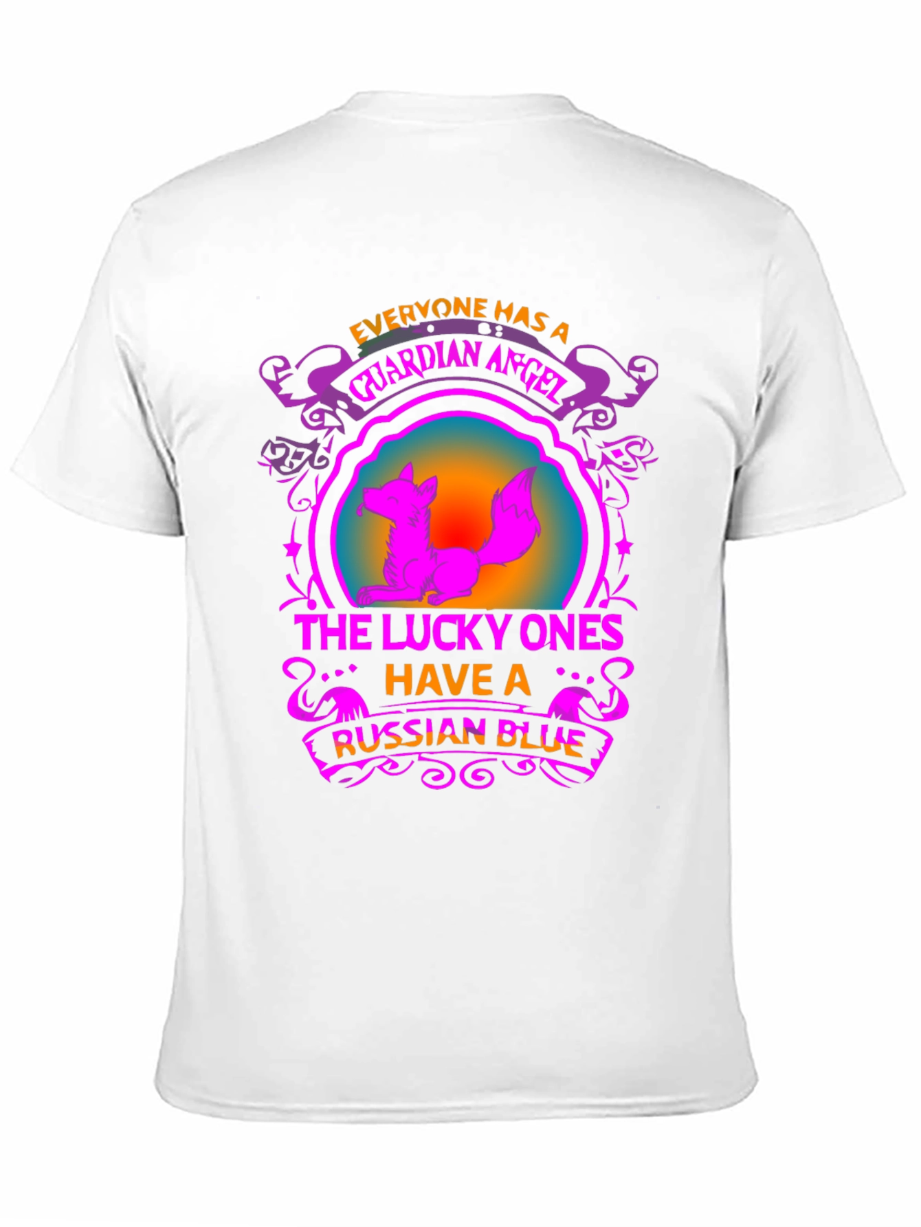 Guardian Angel Russian Blue Cat T-Shirt