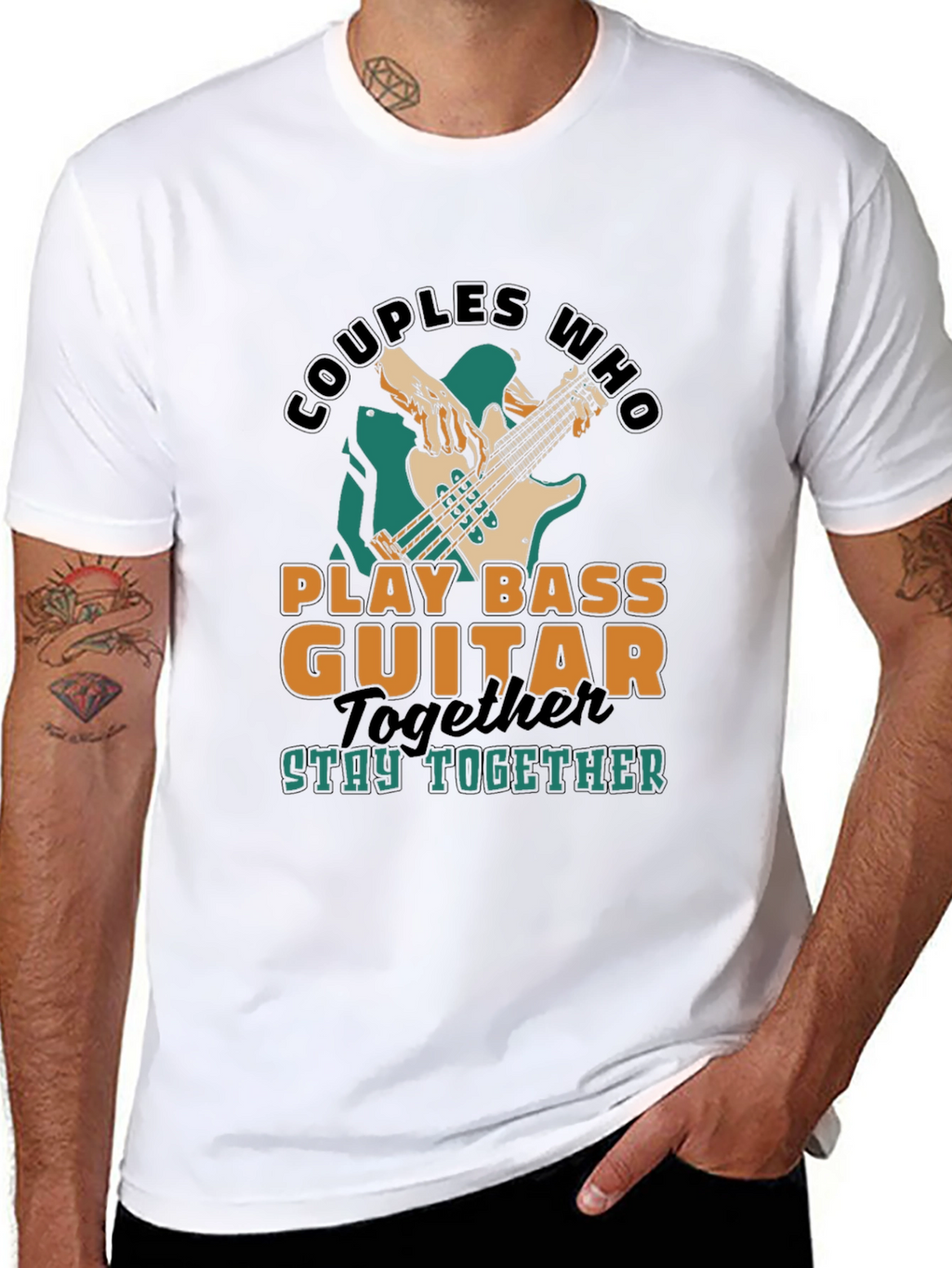 Couples Who Play Bass Guitar Together T-Shirt