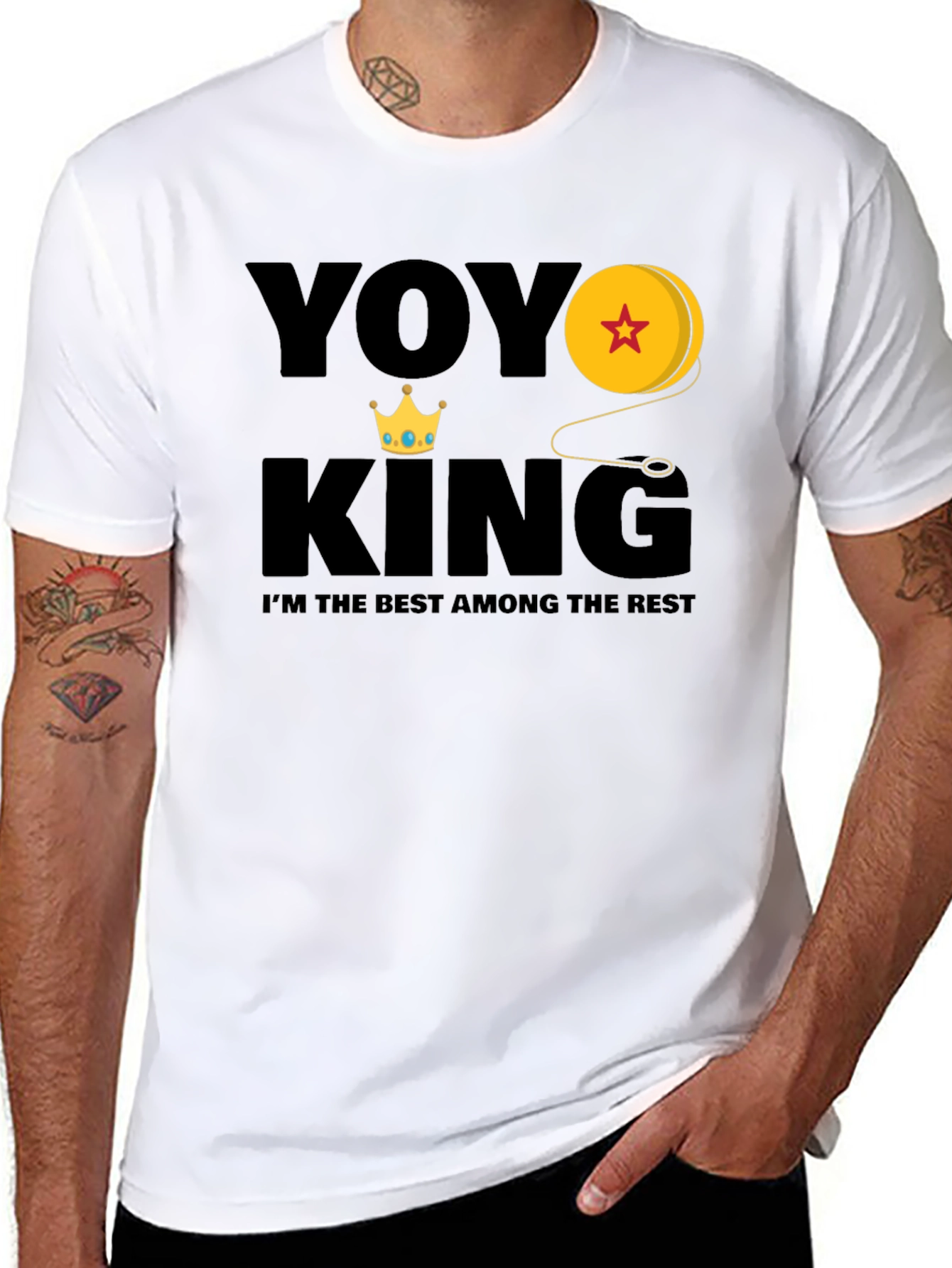 Yoyo King Graphic Tee - Black Cotton Blend