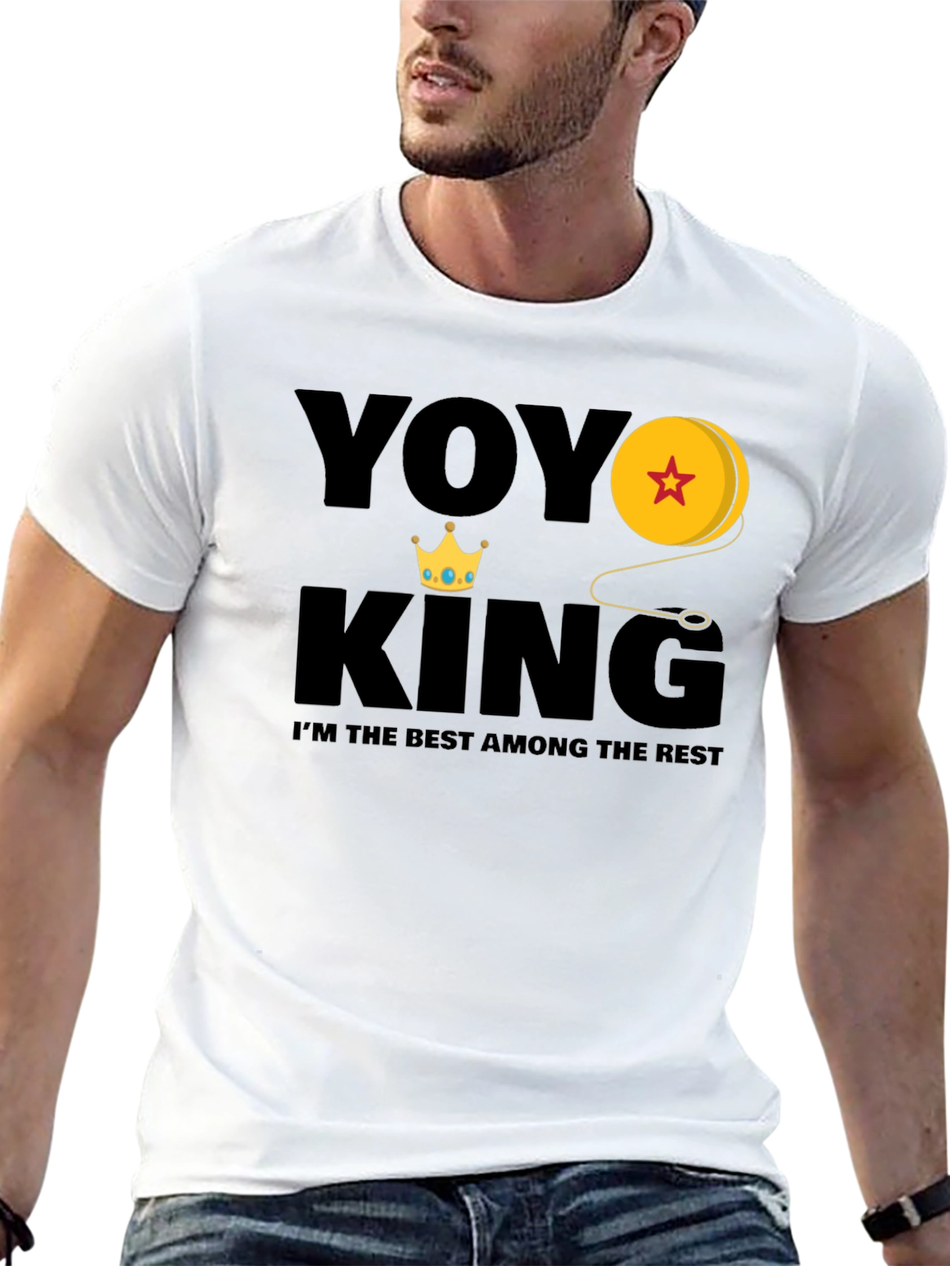 Yoyo King Graphic Tee - Black Cotton Blend
