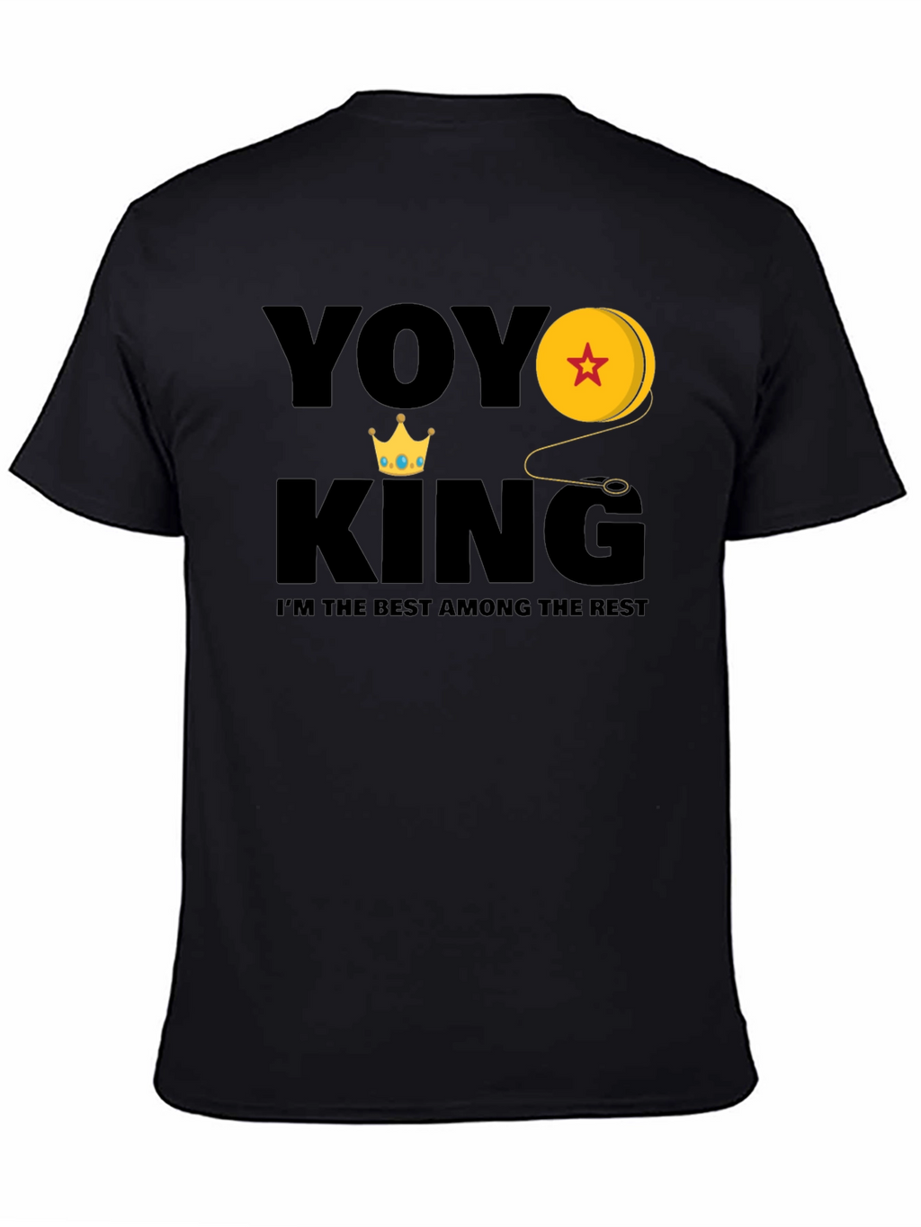 Yoyo King Graphic Tee - Black Cotton Blend