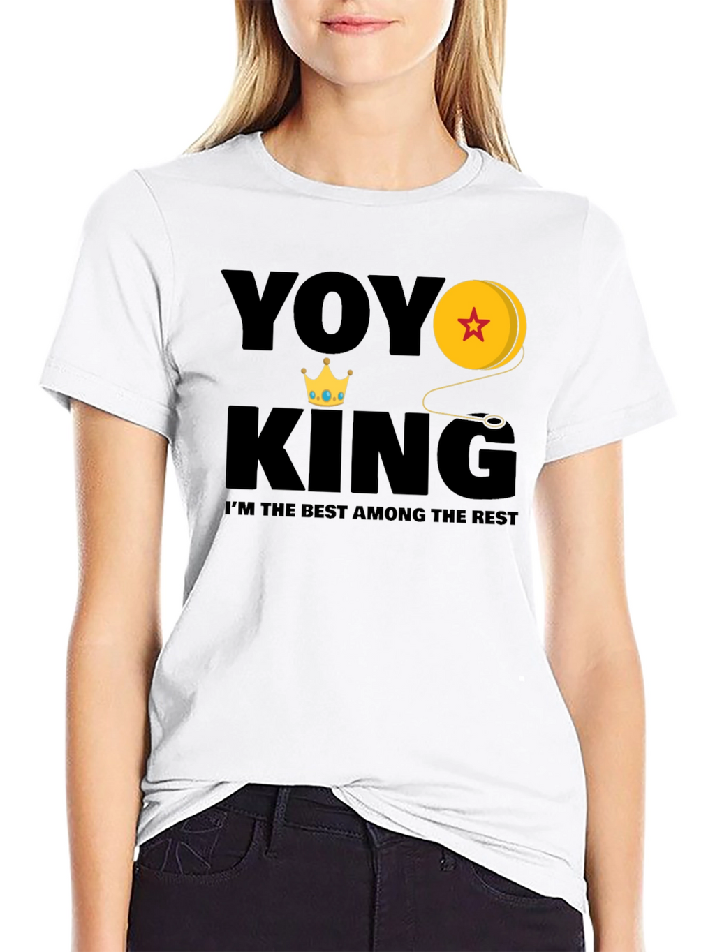 Yoyo King Graphic Tee - Black Cotton Blend