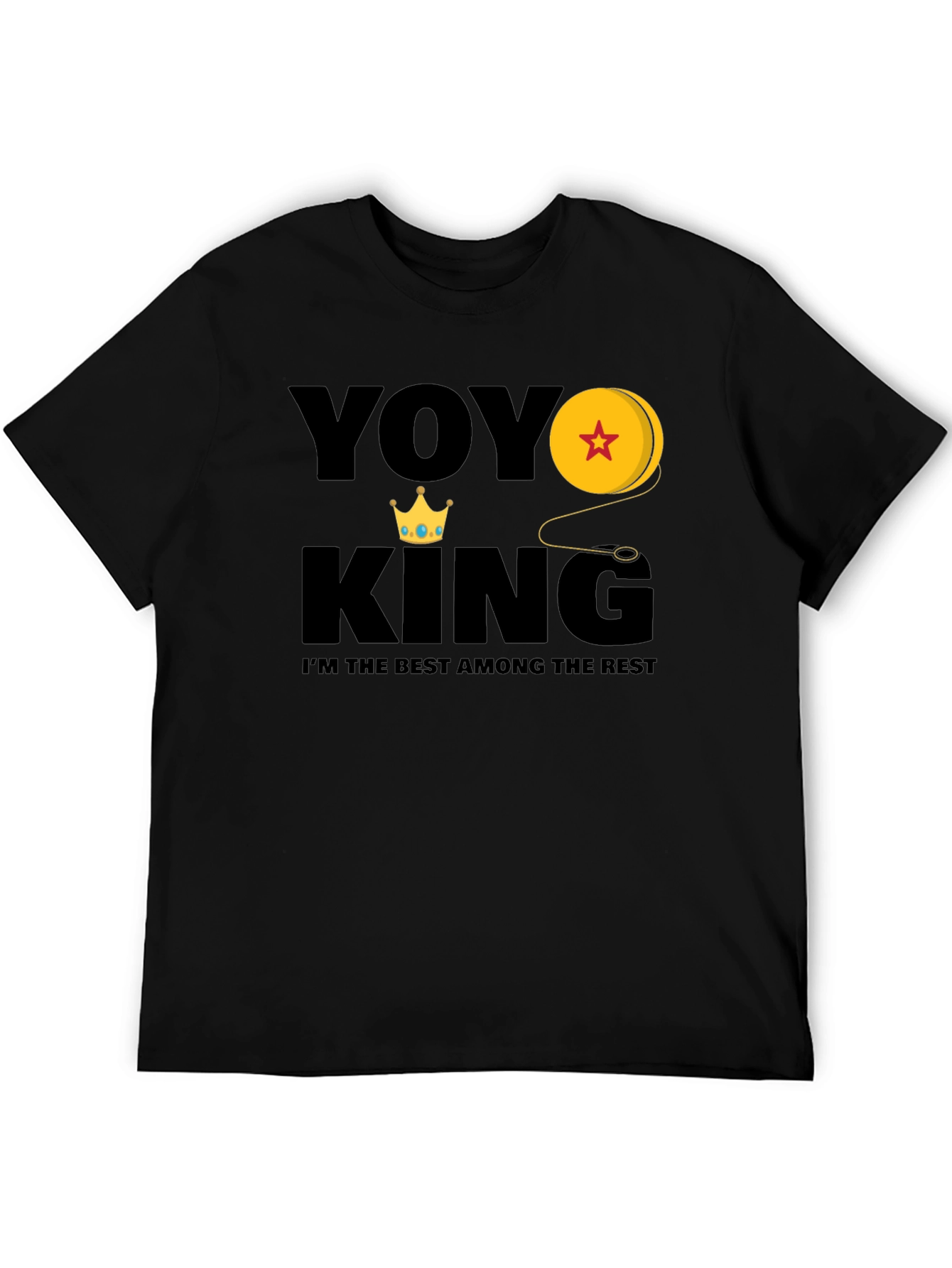 Yoyo King Graphic Tee - Black Cotton Blend