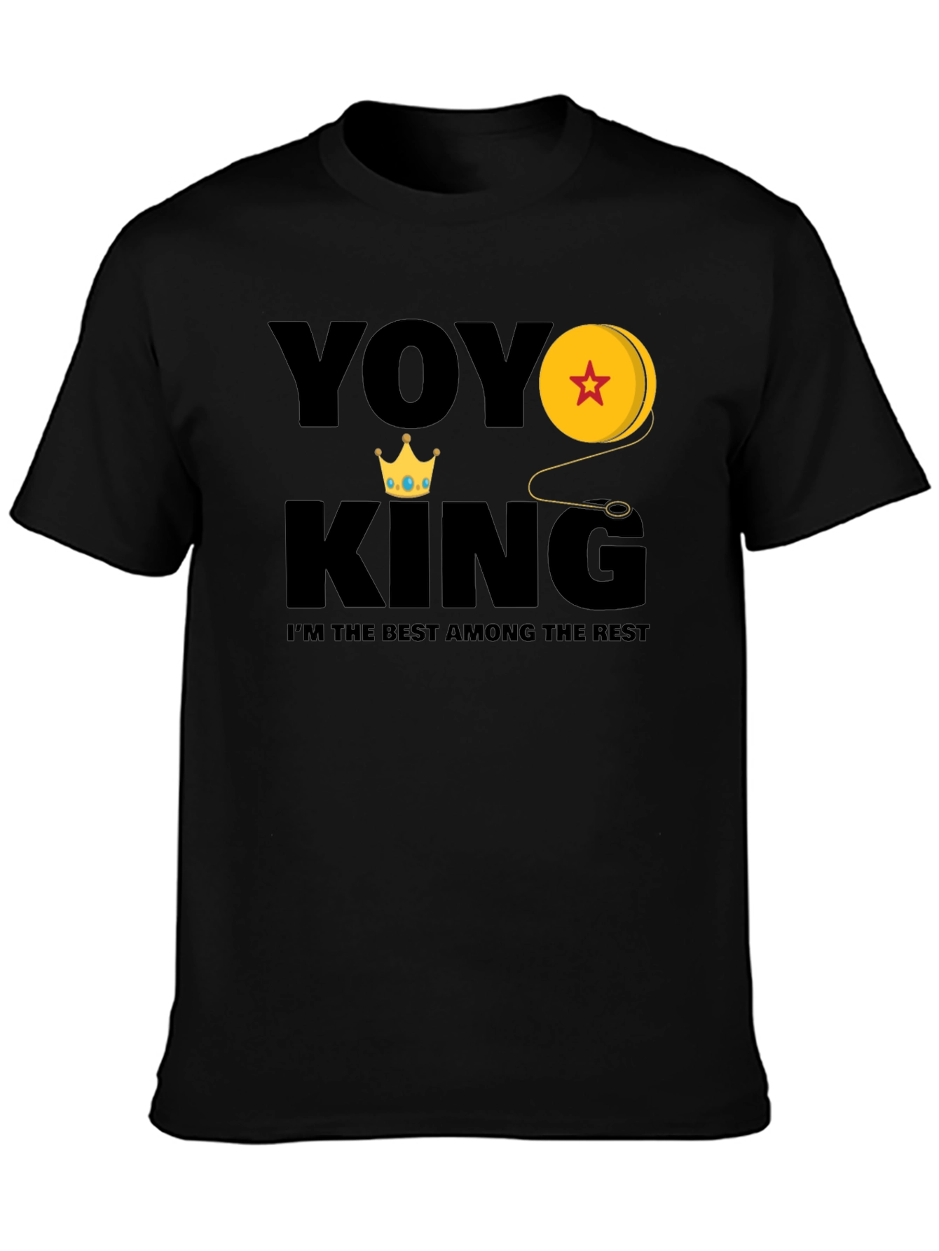 Yoyo King Graphic Tee - Black Cotton Blend