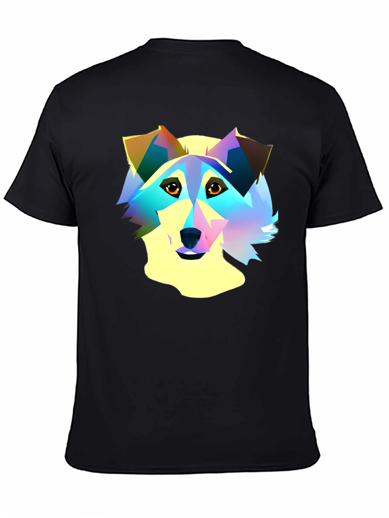 Colorful Geometric Dog Graphic T-Shirt