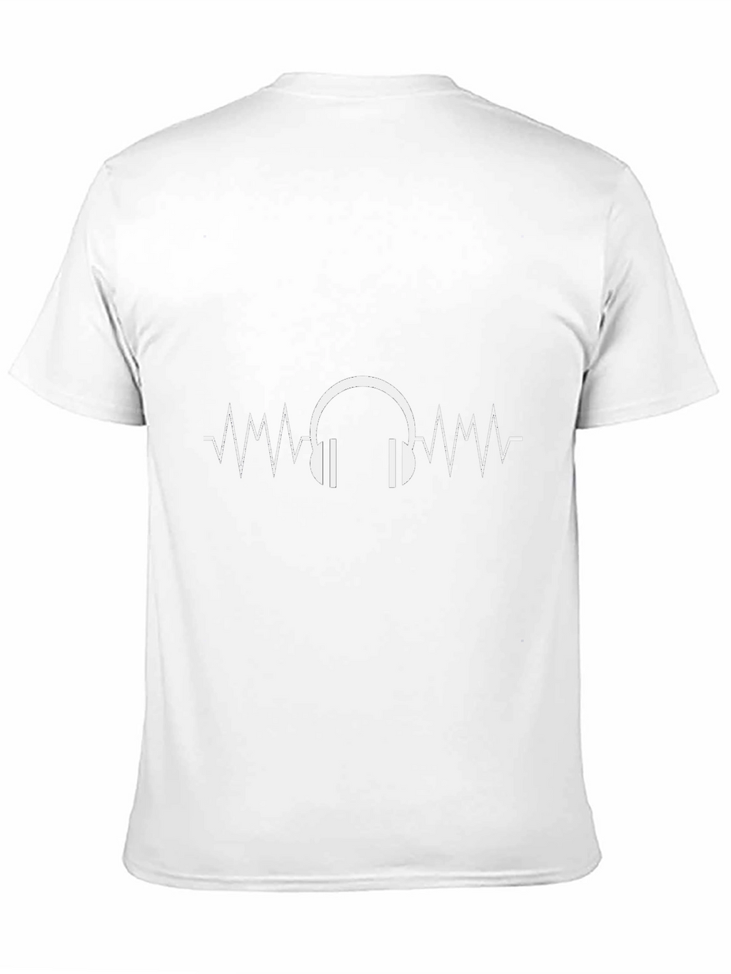 Headphone Heartbeat Graphic Black T-Shirt
