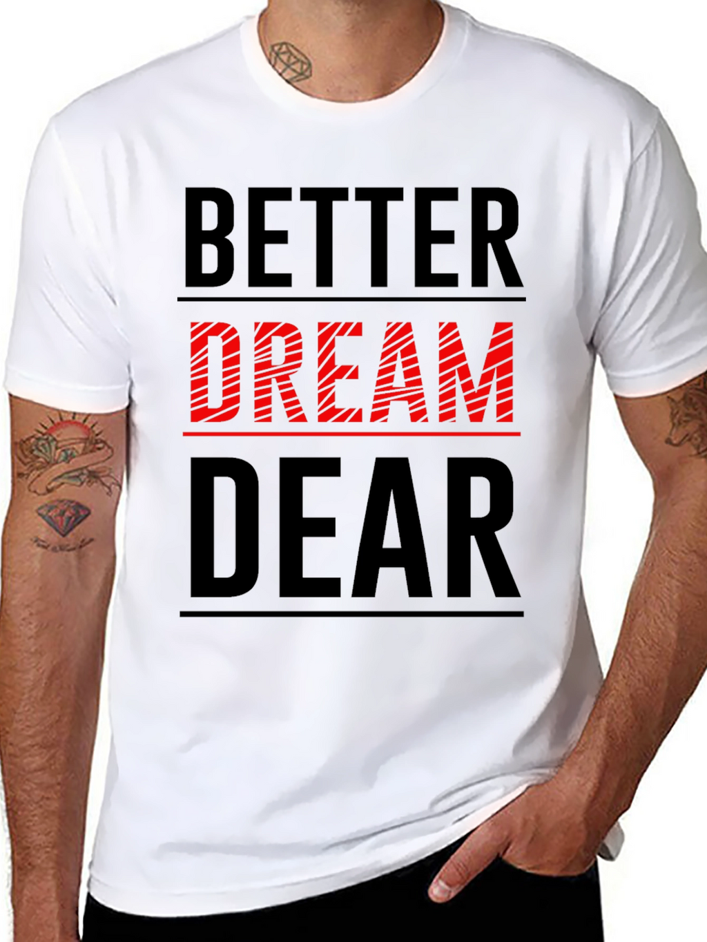 Better Dream Dear Graphic Tee - Black Casual T-Shirt