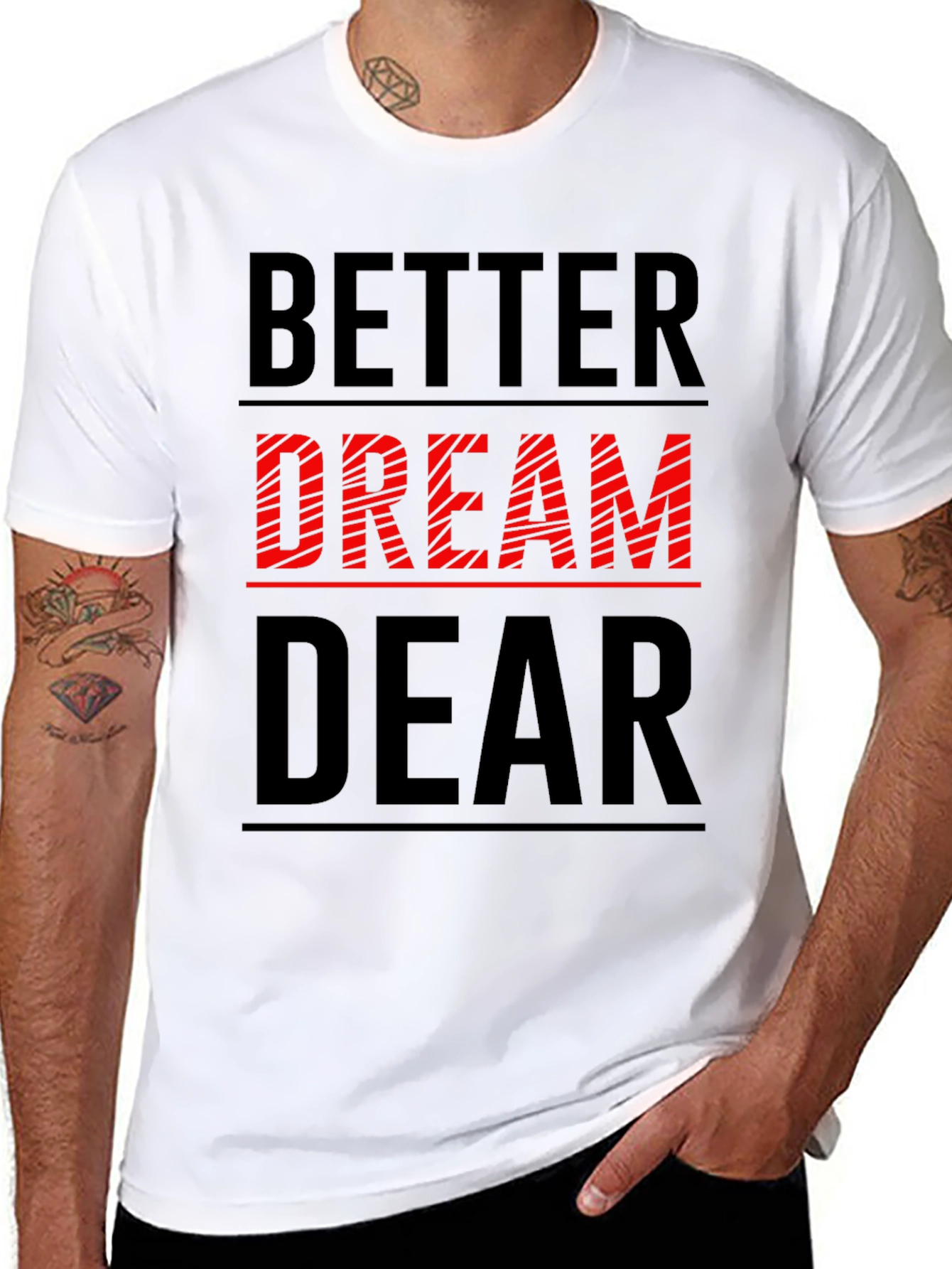 Better Dream Dear Graphic Tee - Black Casual T-Shirt