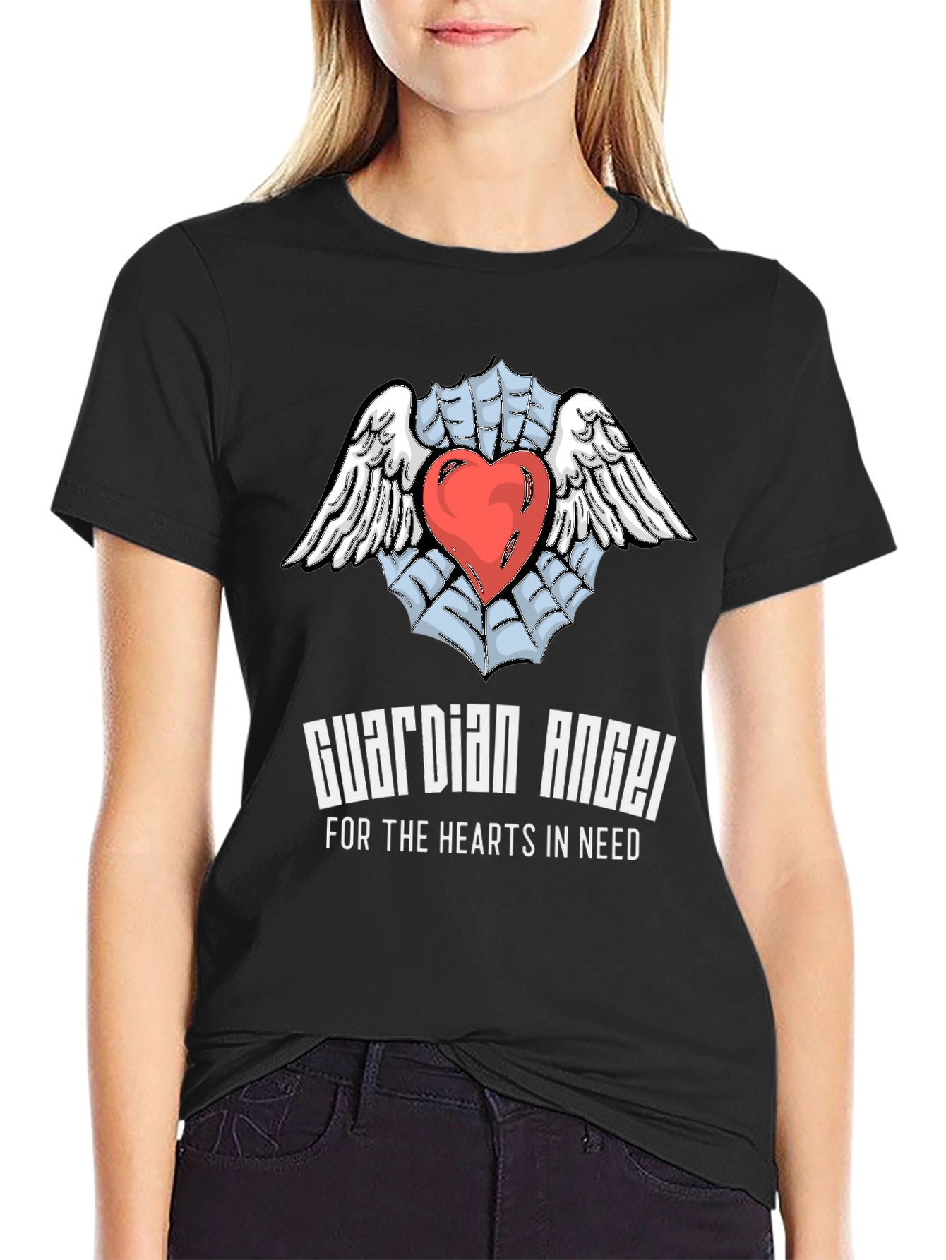 Guardian Angel Heart T-Shirt - Expressive Graphic Tee