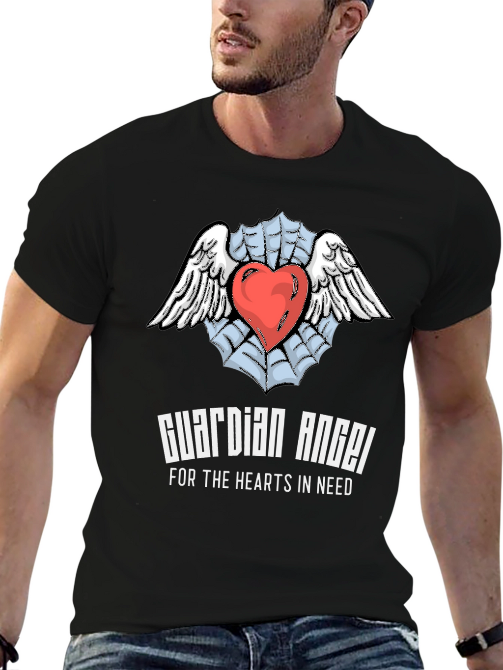 Guardian Angel Heart T-Shirt - Expressive Graphic Tee