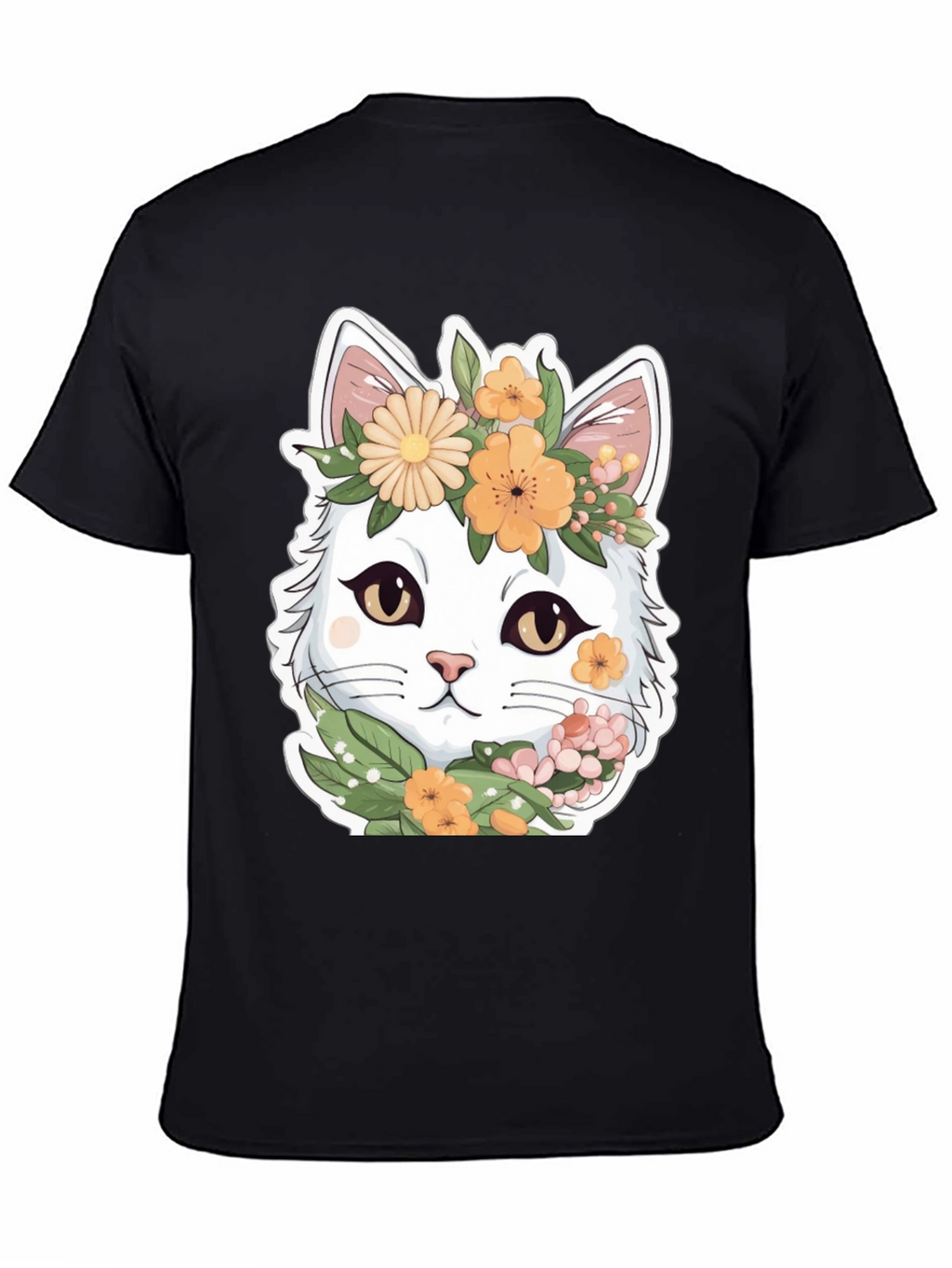 Floral Cat Graphic Tee - Soft & Stylish