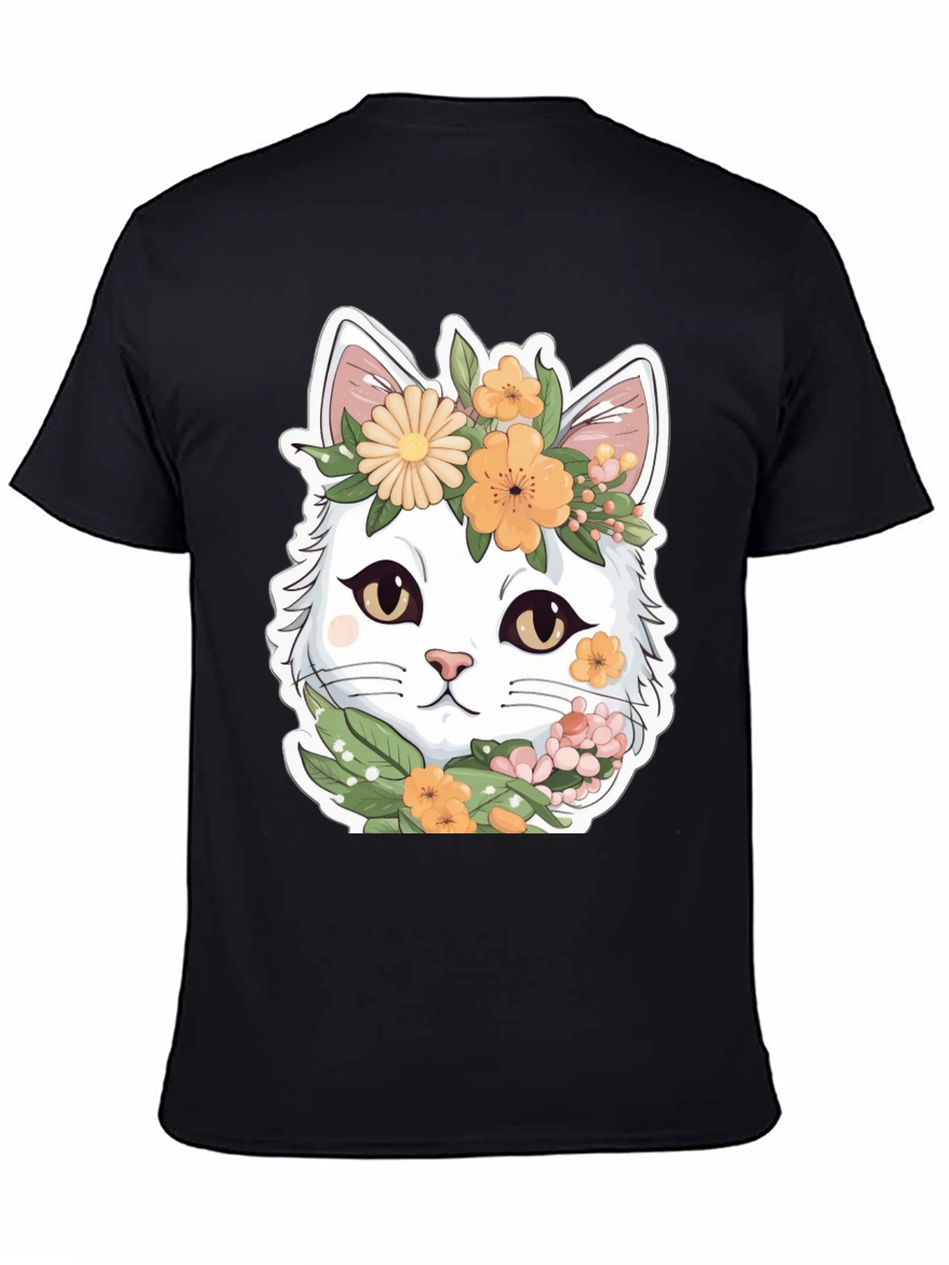 Floral Cat Graphic Tee - Soft & Stylish