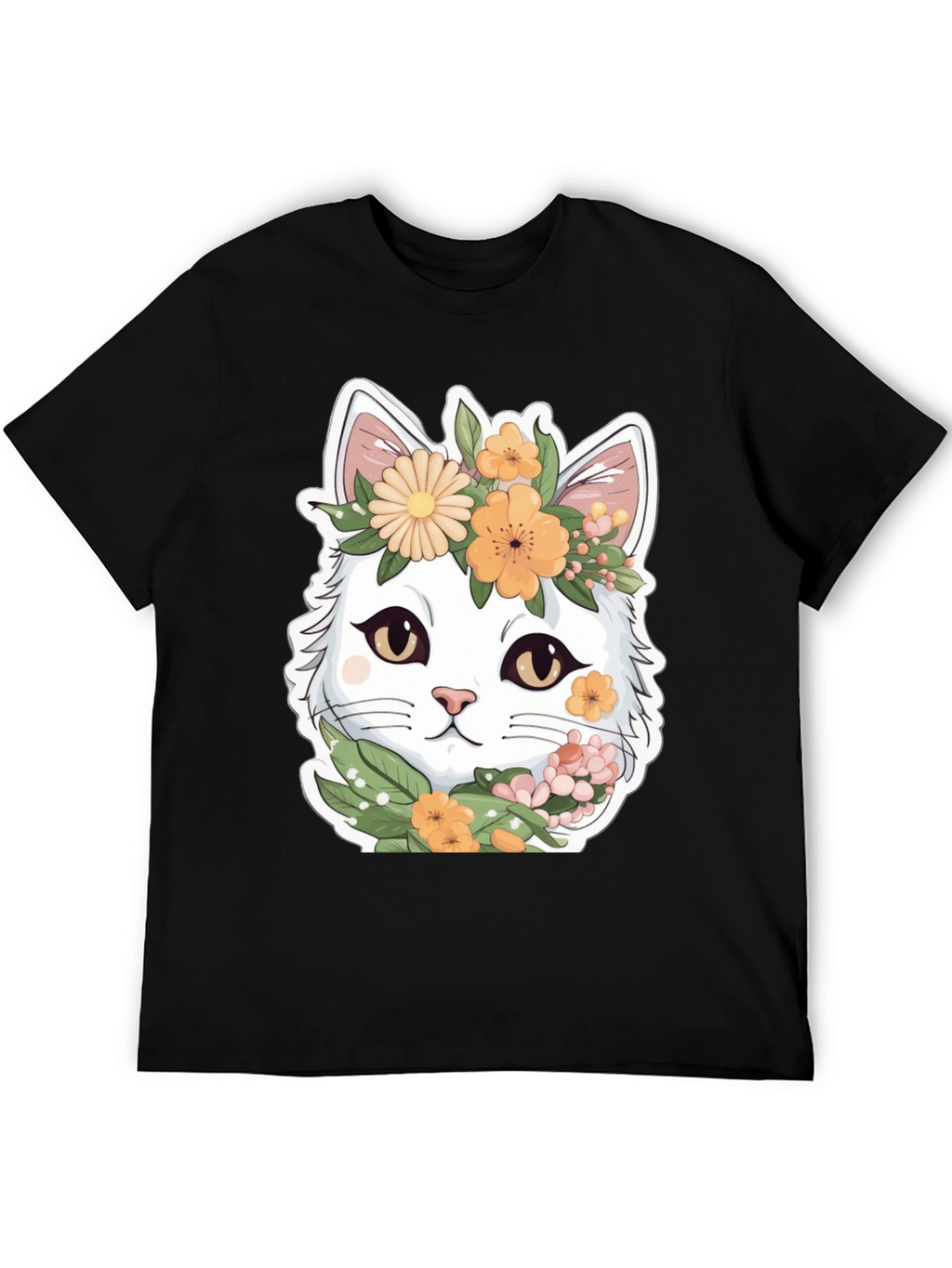 Floral Cat Graphic Tee - Soft & Stylish
