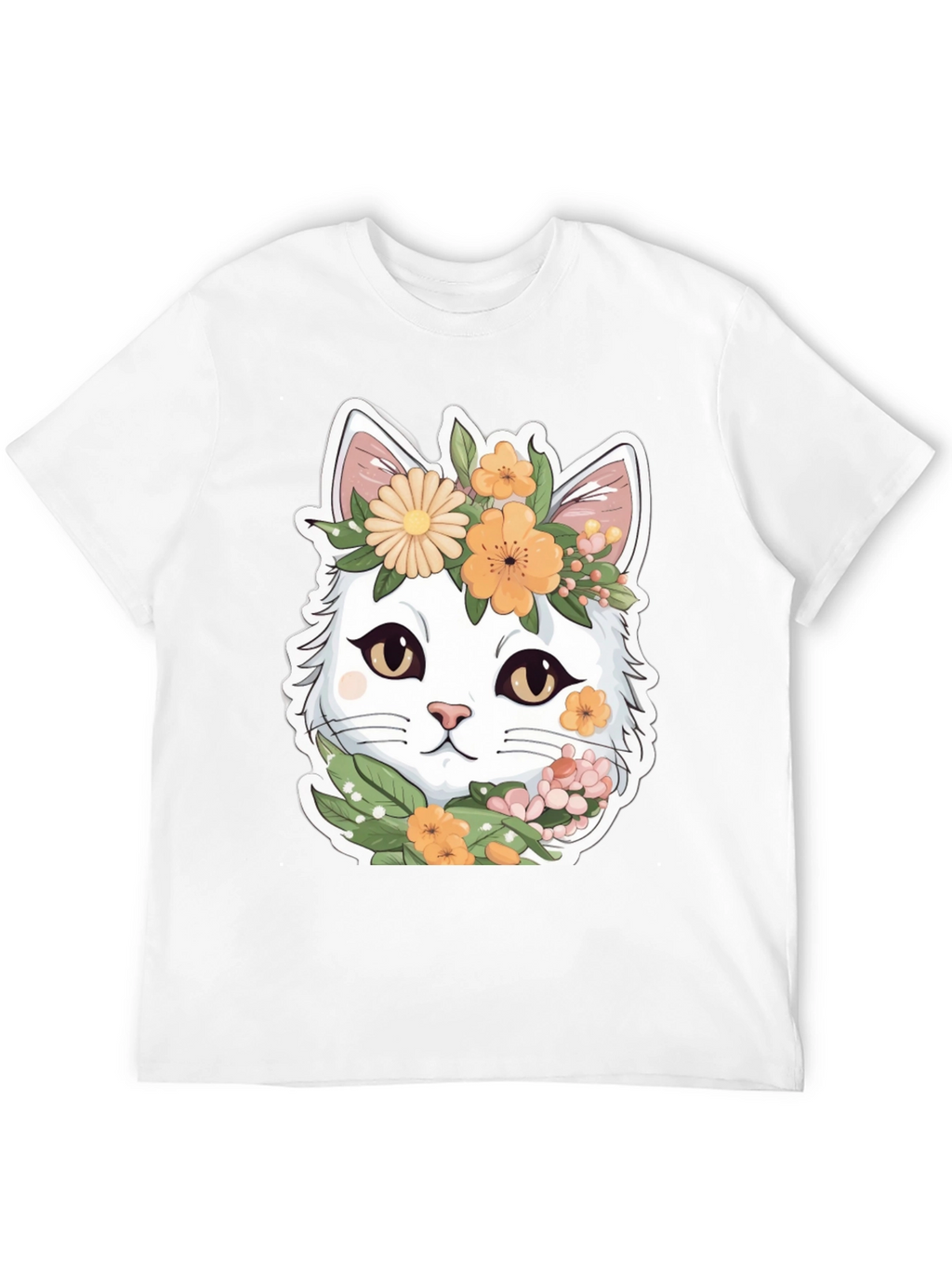 Floral Cat Graphic Tee - Soft & Stylish
