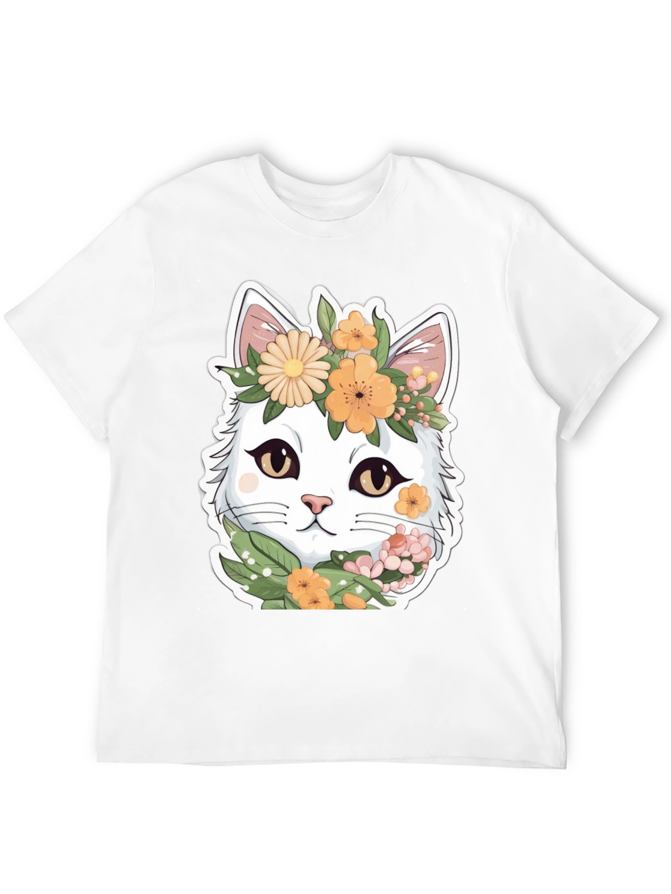 Floral Cat Graphic Tee - Soft & Stylish