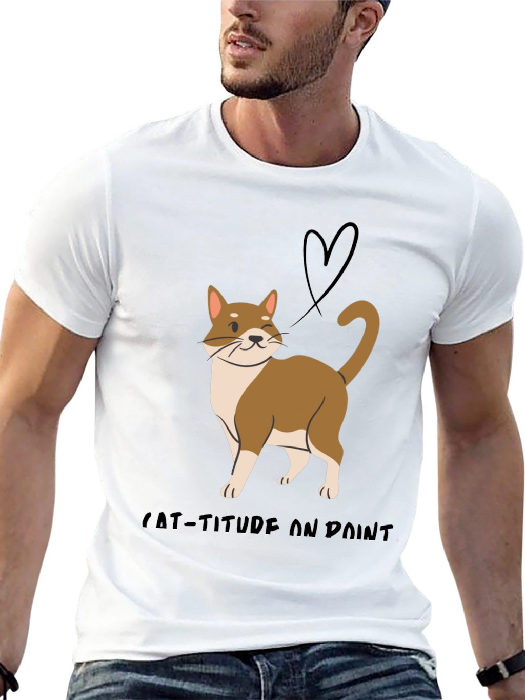 Cat-Titude T-Shirt:  Stylish Cat Design Soft Fabric