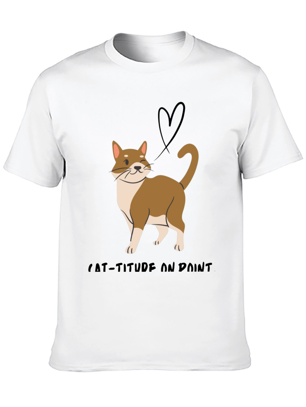 Cat-Titude T-Shirt:  Stylish Cat Design Soft Fabric