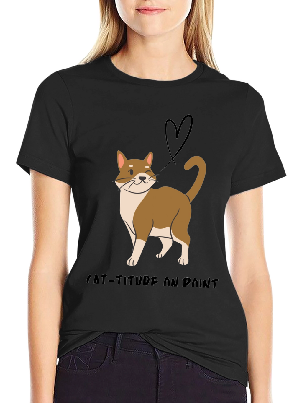 Cat-Titude T-Shirt:  Stylish Cat Design Soft Fabric
