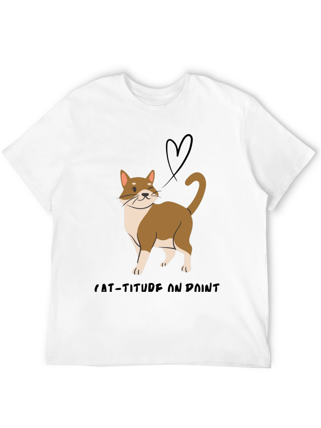 Cat-Titude T-Shirt:  Stylish Cat Design Soft Fabric