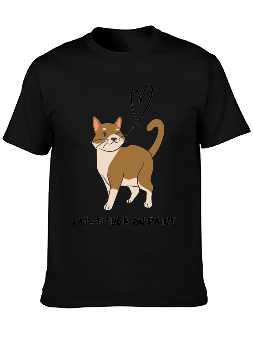 Cat-Titude T-Shirt:  Stylish Cat Design Soft Fabric