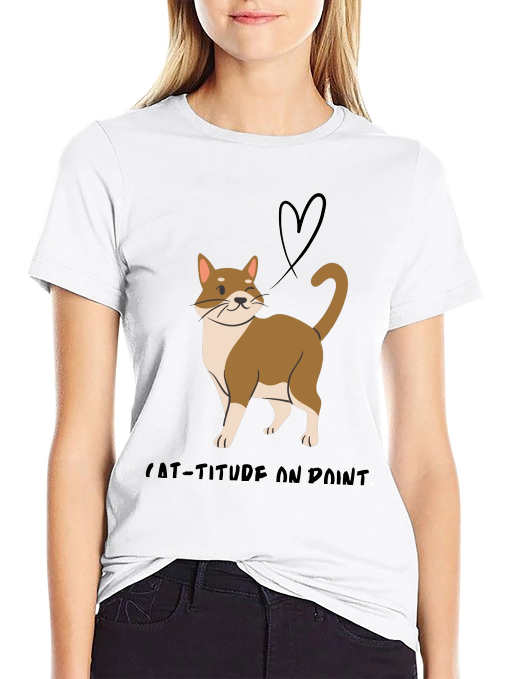 Cat-Titude T-Shirt:  Stylish Cat Design Soft Fabric