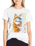 Pomeranian Dog Graphic Print Black T-Shirt