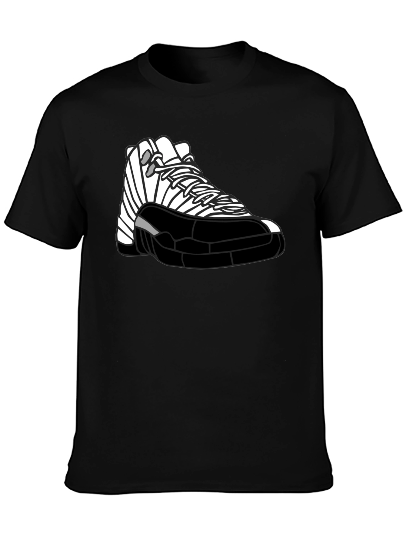 Jordan 12 Graphic Tee - Black & White Sneaker Shirt