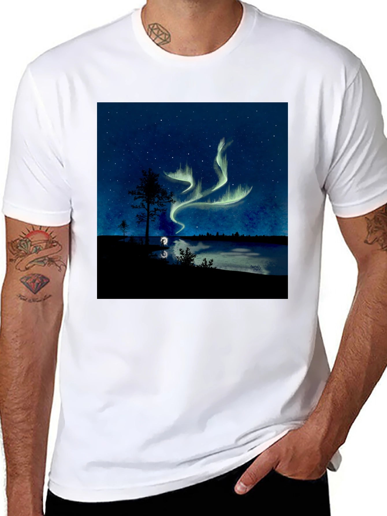Aurora Borealis T-Shirt - Northern Lights Design