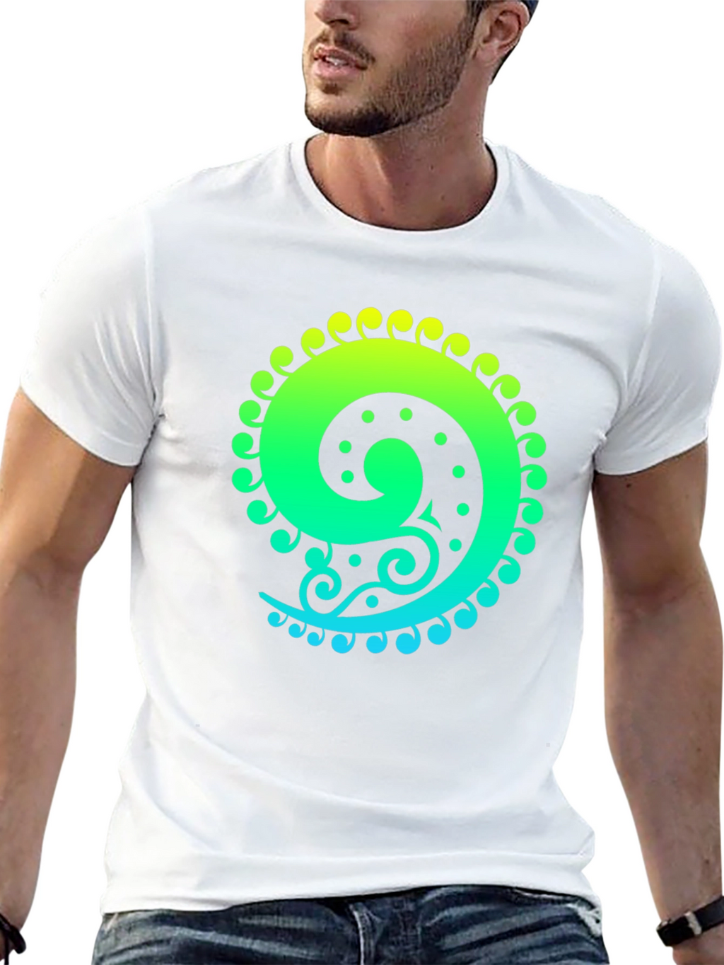 Spiral Graphic Tee - Black Cotton Blend
