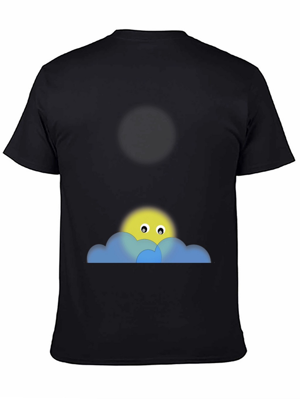 Black Tee with Peek-a-Boo Sun & Cloud Graphic