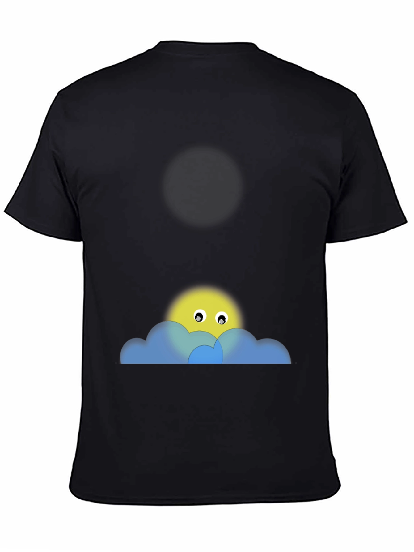Black Tee with Peek-a-Boo Sun & Cloud Graphic