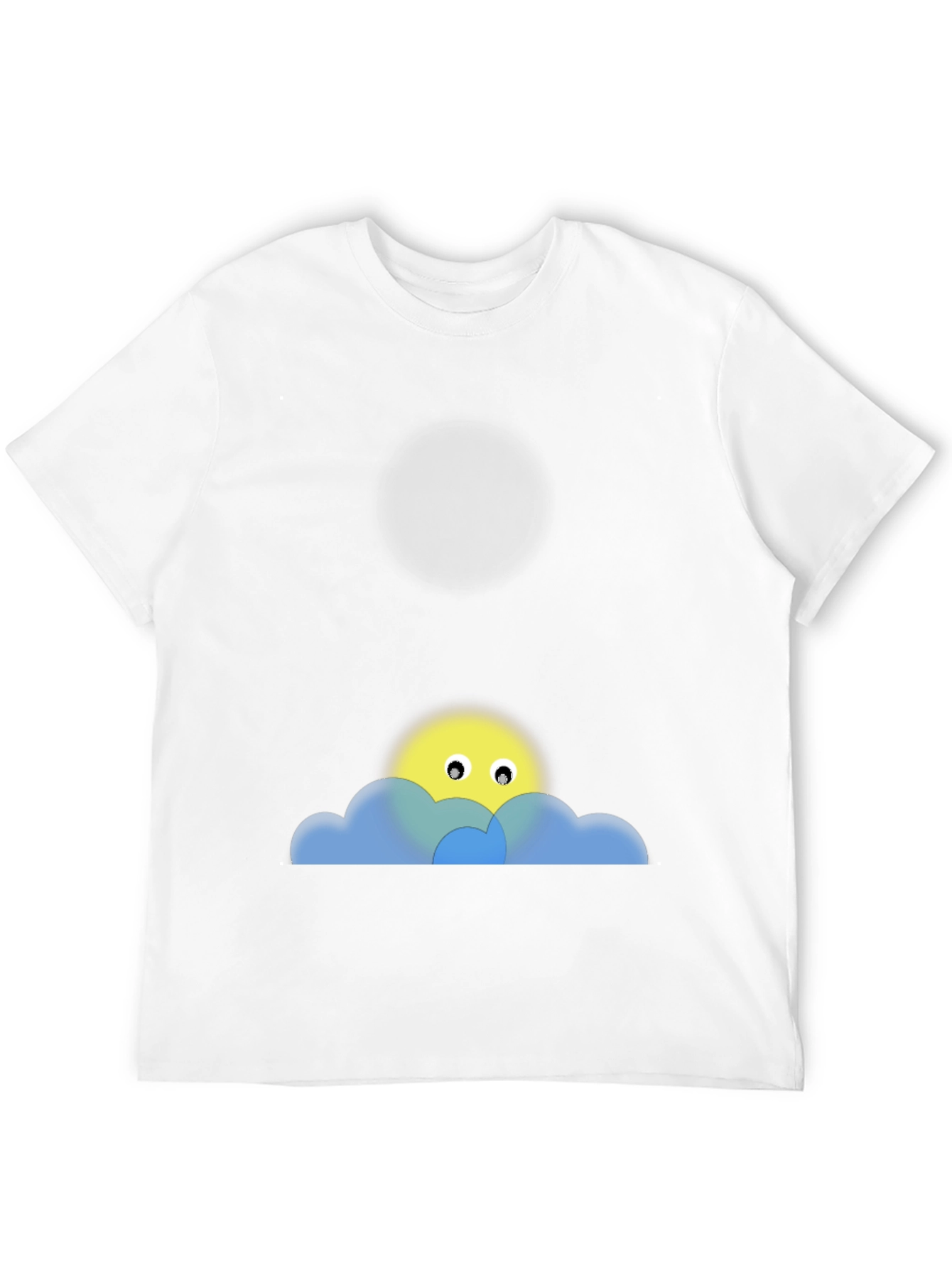 Black Tee with Peek-a-Boo Sun & Cloud Graphic