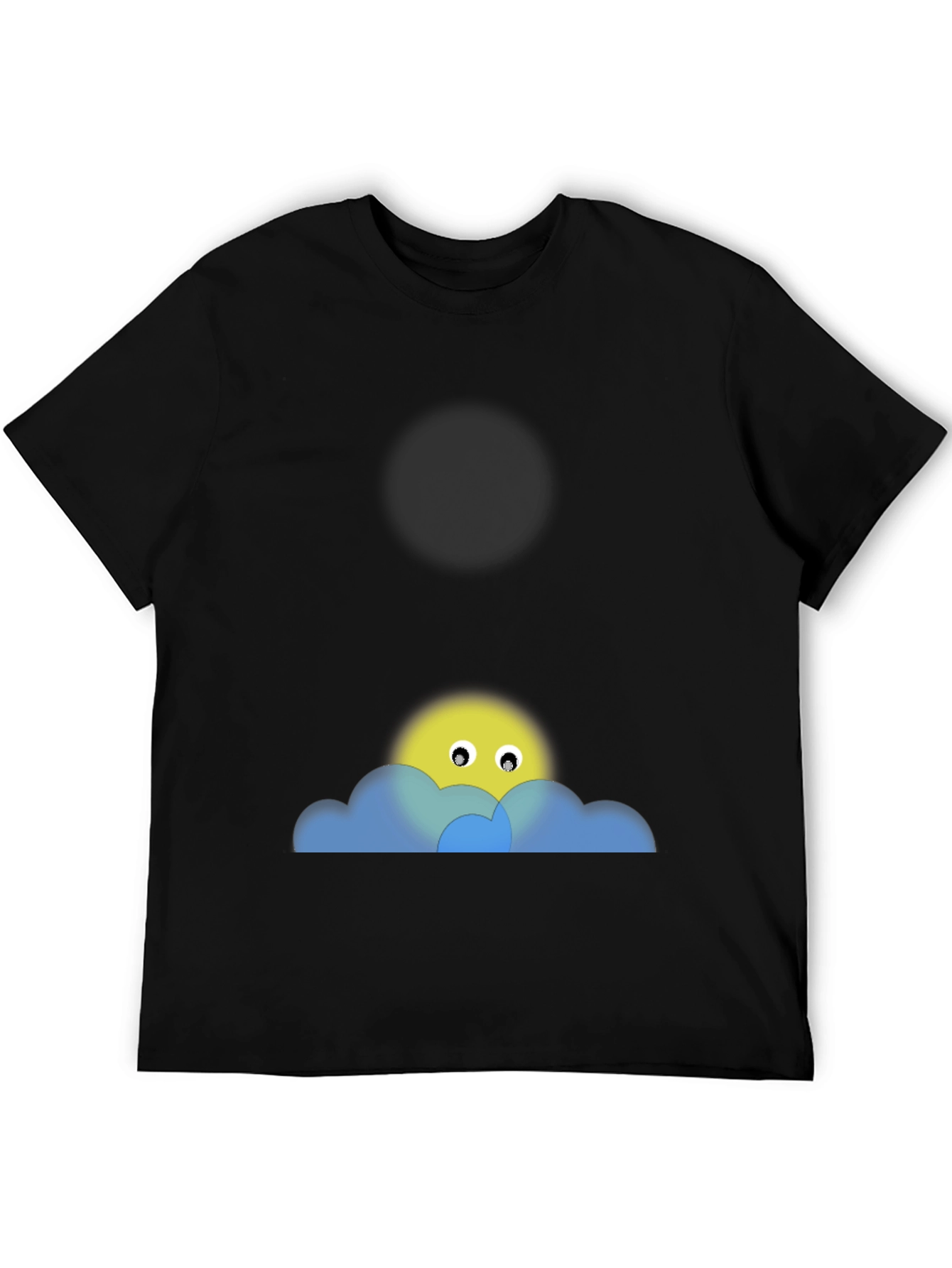 Black Tee with Peek-a-Boo Sun & Cloud Graphic