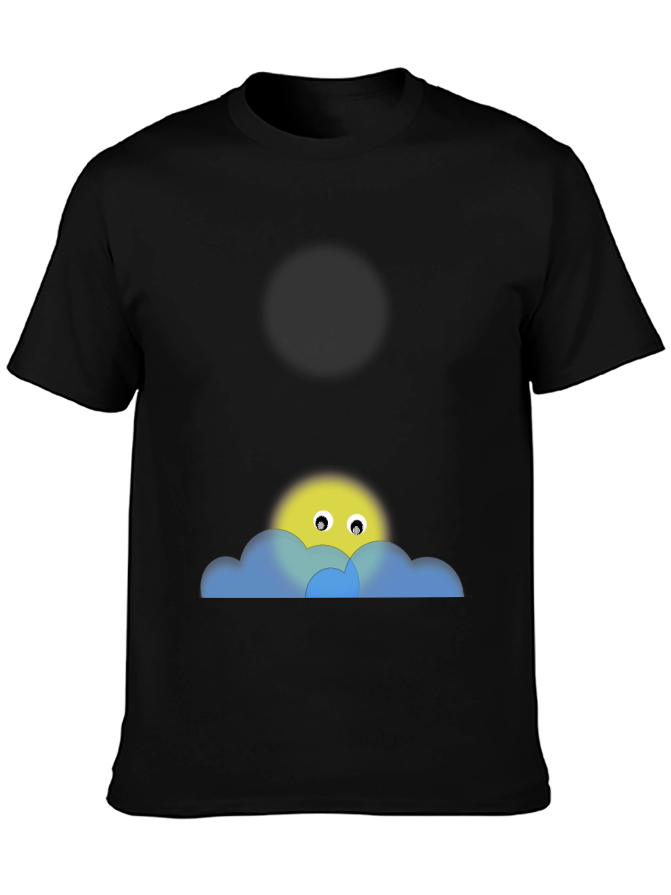 Black Tee with Peek-a-Boo Sun & Cloud Graphic