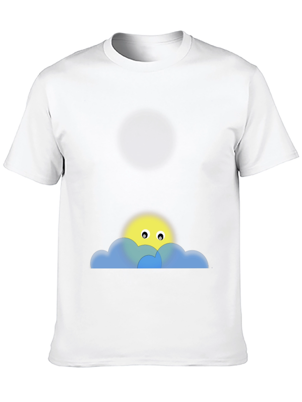 Black Tee with Peek-a-Boo Sun & Cloud Graphic