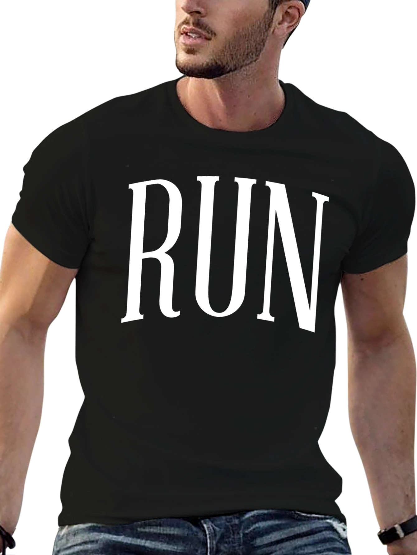 RUN Black Graphic Tee - Motivation Shirt