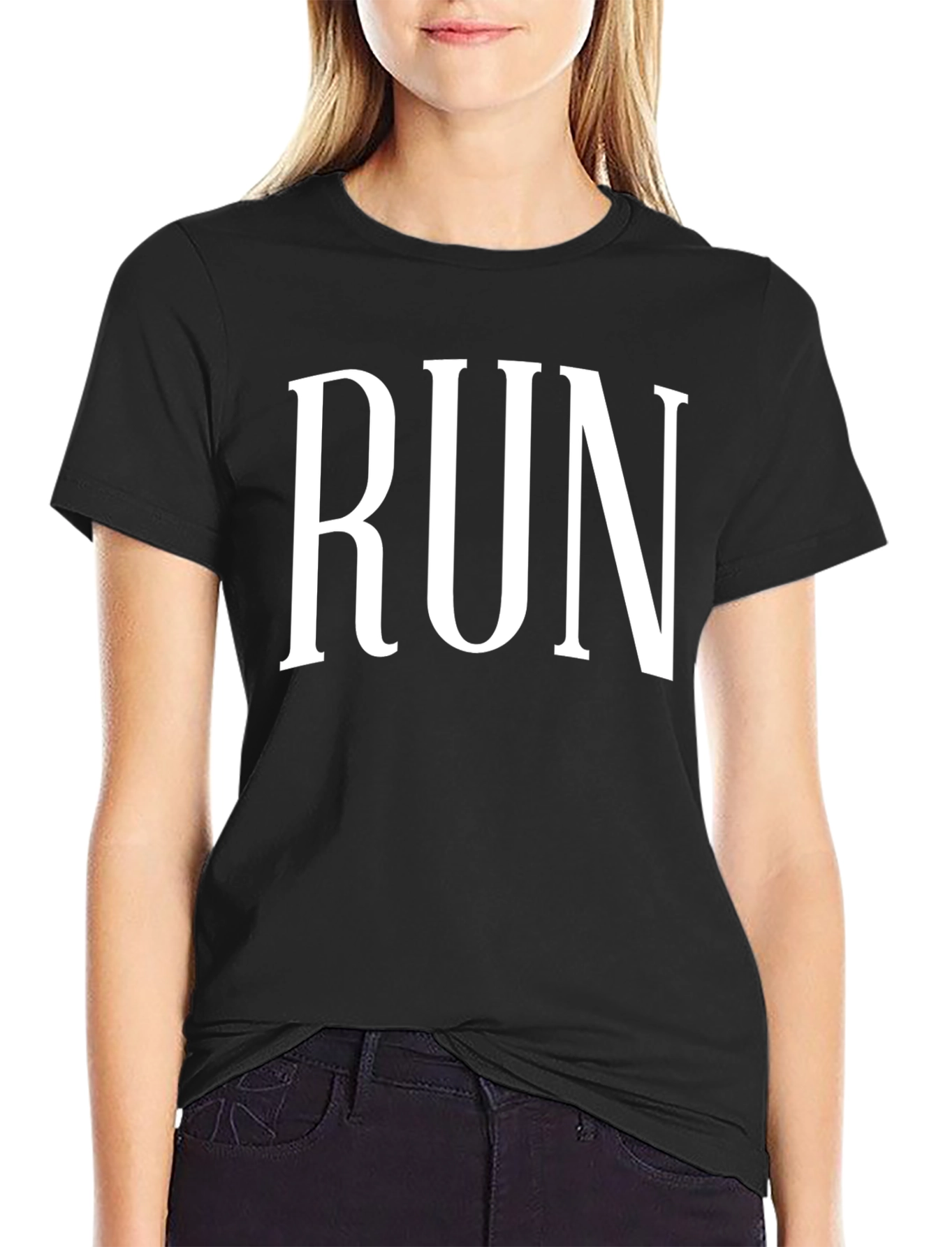 RUN Black Graphic Tee - Motivation Shirt