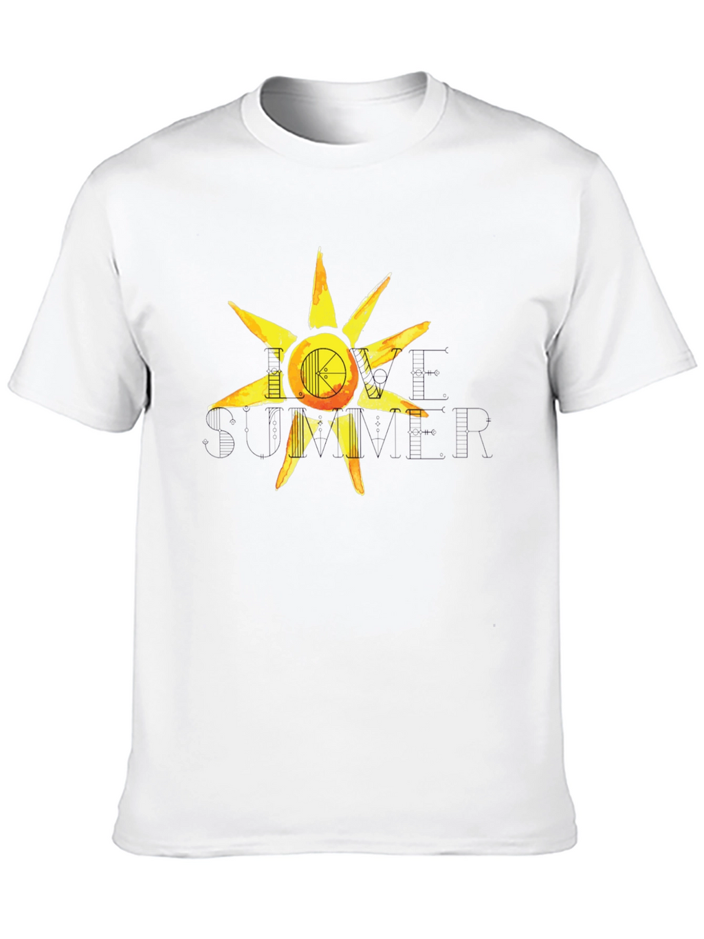 Artistic Sun Graphic Tee - Black Casual Shirt