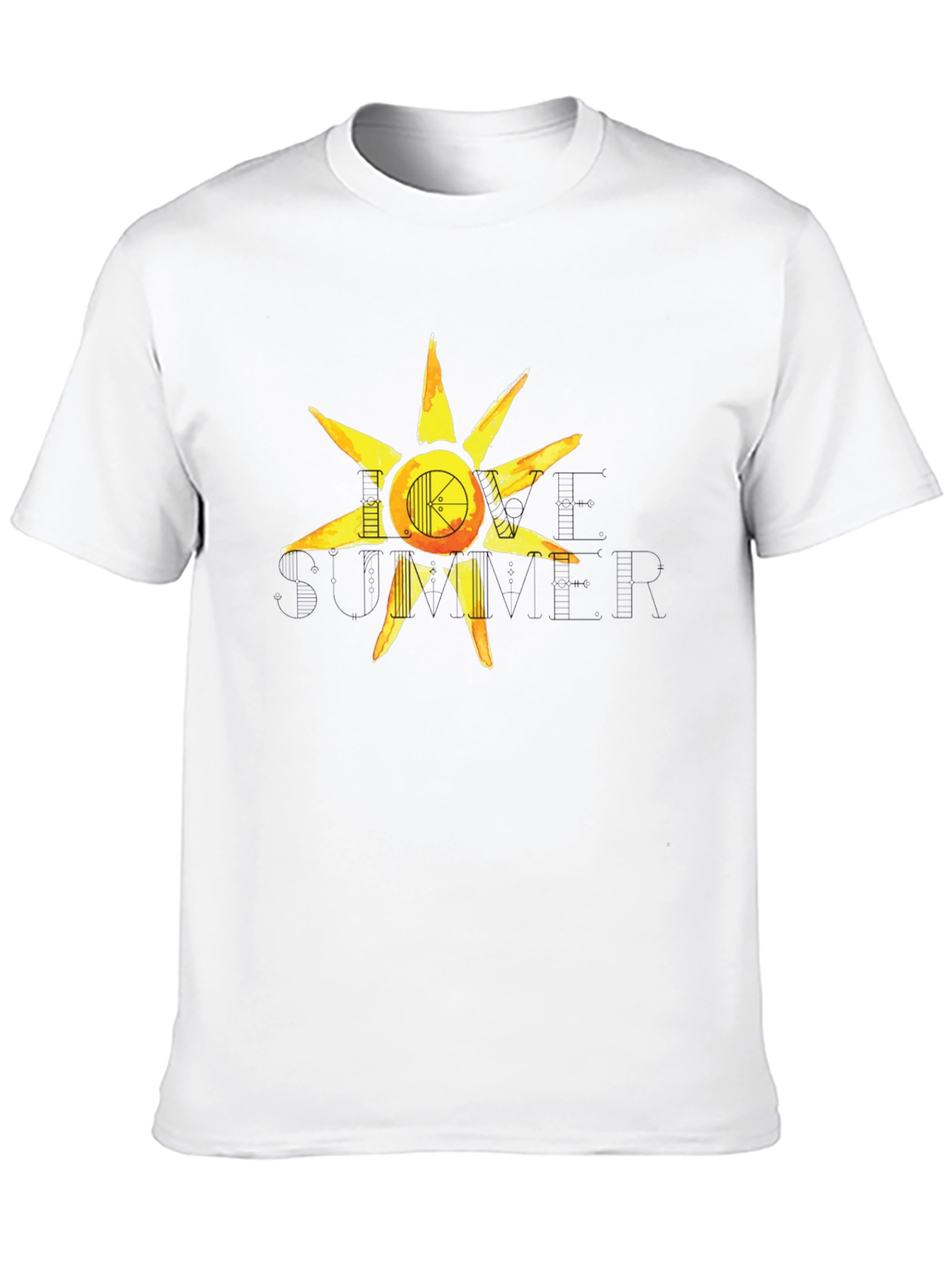 Artistic Sun Graphic Tee - Black Casual Shirt