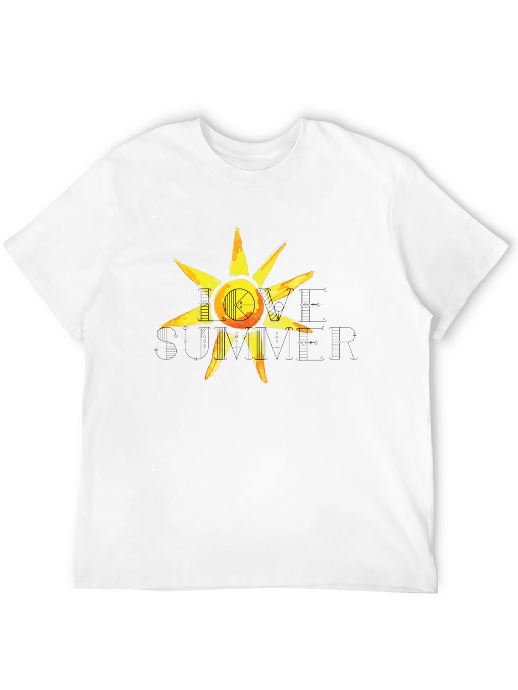 Artistic Sun Graphic Tee - Black Casual Shirt