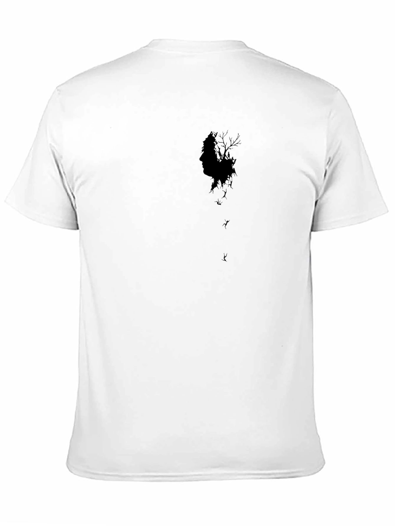 Mens Black Graphic Tee - Eerie Silhouette Design