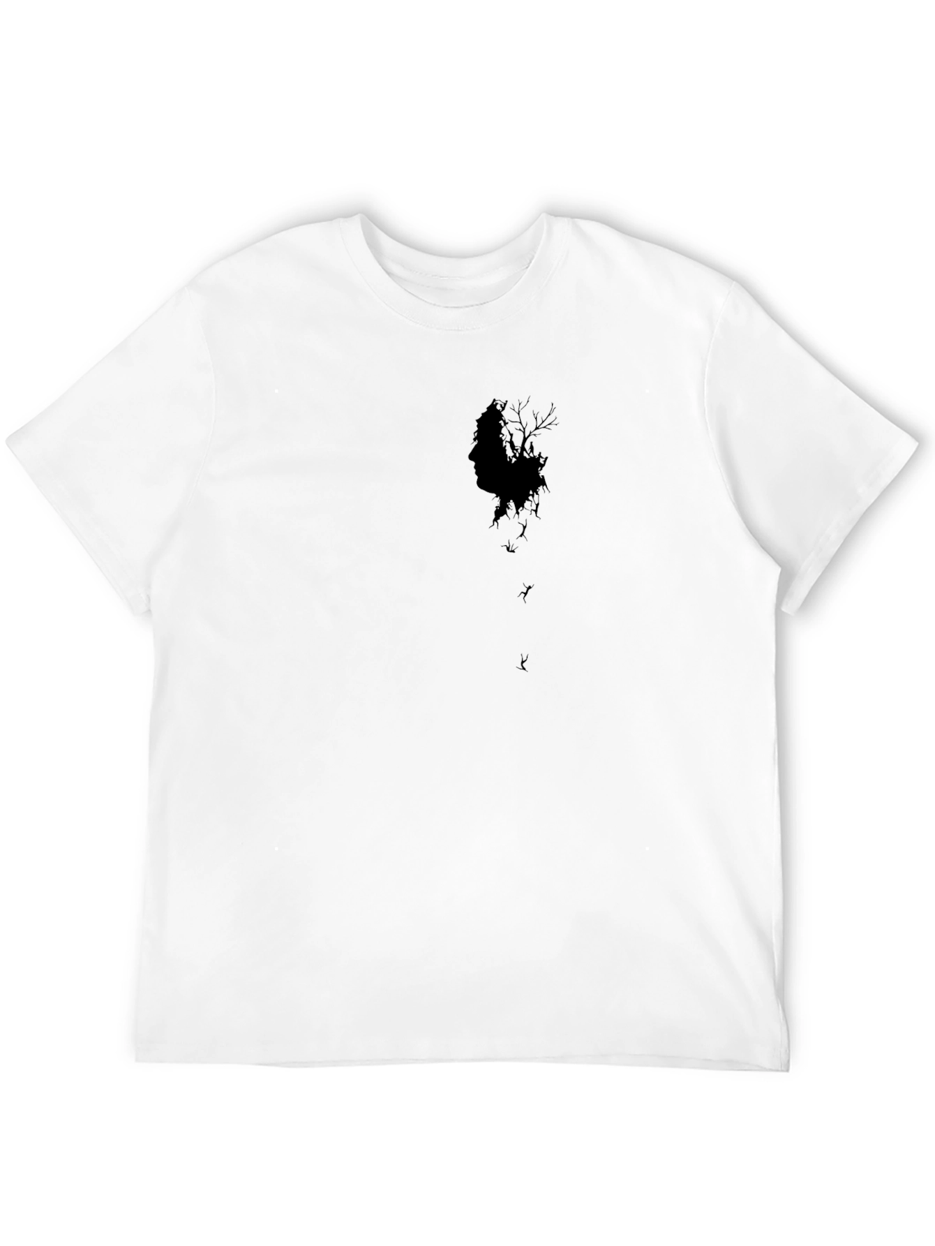 Mens Black Graphic Tee - Eerie Silhouette Design