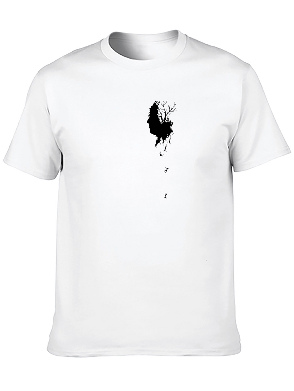 Mens Black Graphic Tee - Eerie Silhouette Design