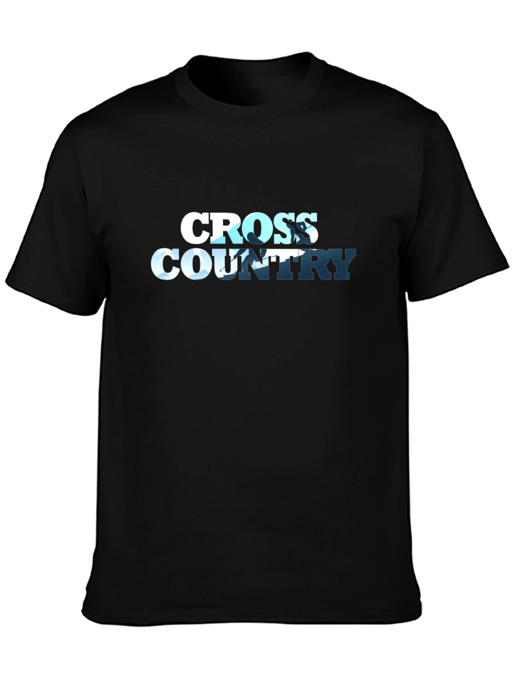 Cross Country Running Graphic Tee - Black