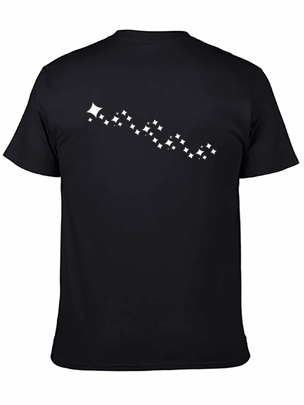 Mens Black T-Shirt with Starry Design
