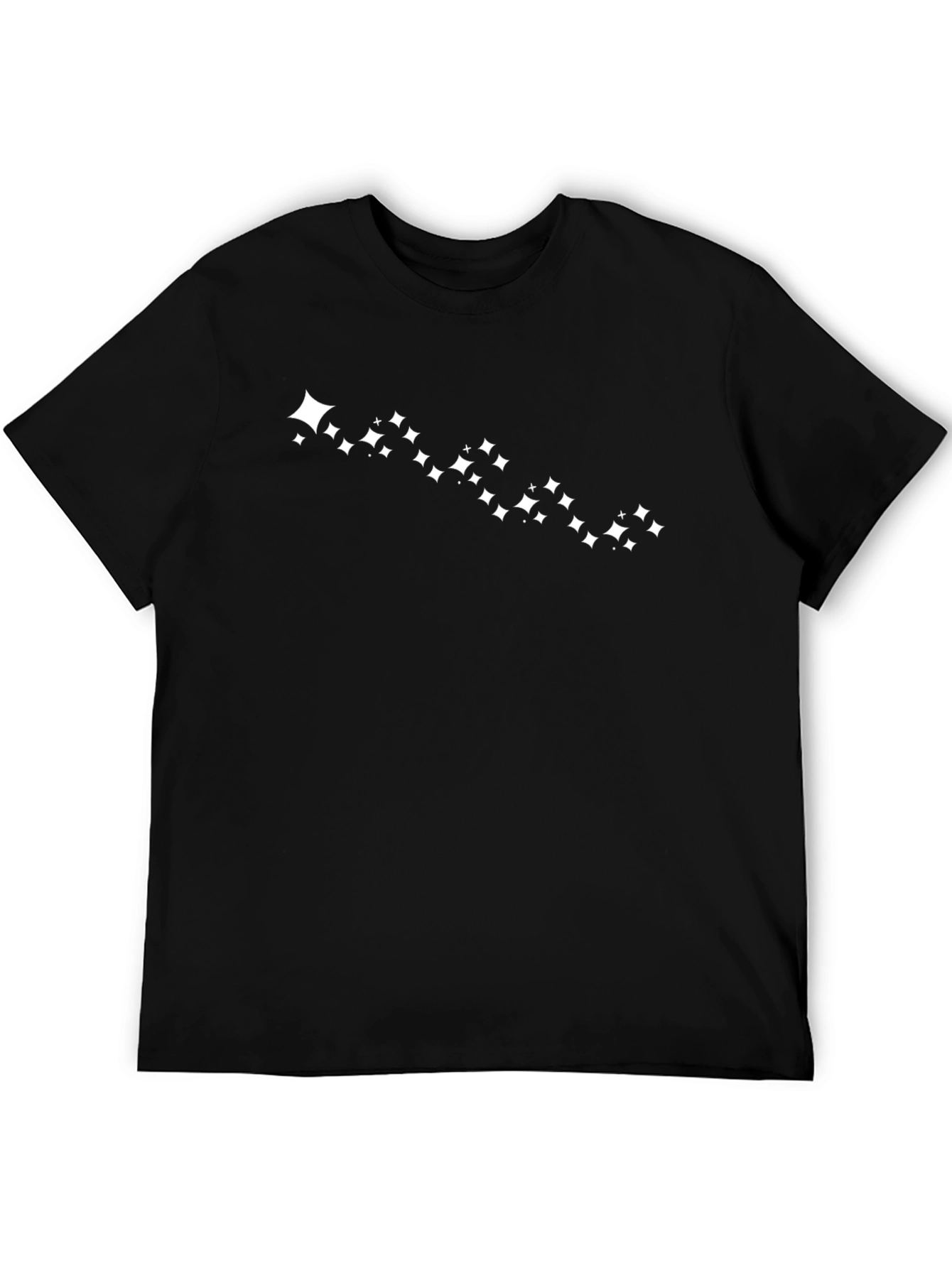 Mens Black T-Shirt with Starry Design